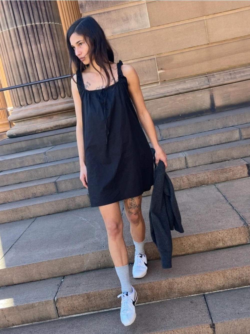 Deiji Studios Bow Dress in Black